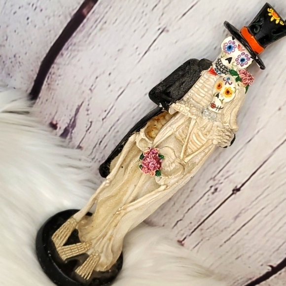 Dia De Las Muertos Day Of the Dead Mexico Wedding Couple Skeleton Figurine 9" 💀 - Picture 5 of 13
